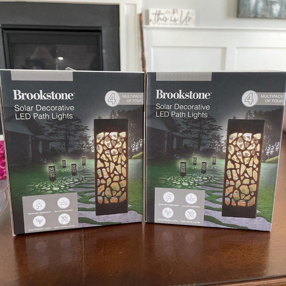 Brookstone LED Solar Path Lights Set of 2